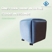 Space-saving five-in-one combination stool