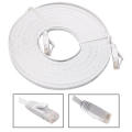 Câble Ethernet Cat6 100ft Plat Blanc Avec Clips