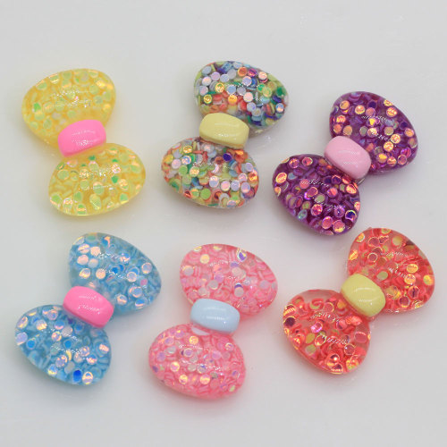 Μόδα Ειδική Glitter παπιγιόν παπιγιόν Cabochons Resin 3D Flat Back Cabochons Scrapbooking για γυναίκες κορίτσια