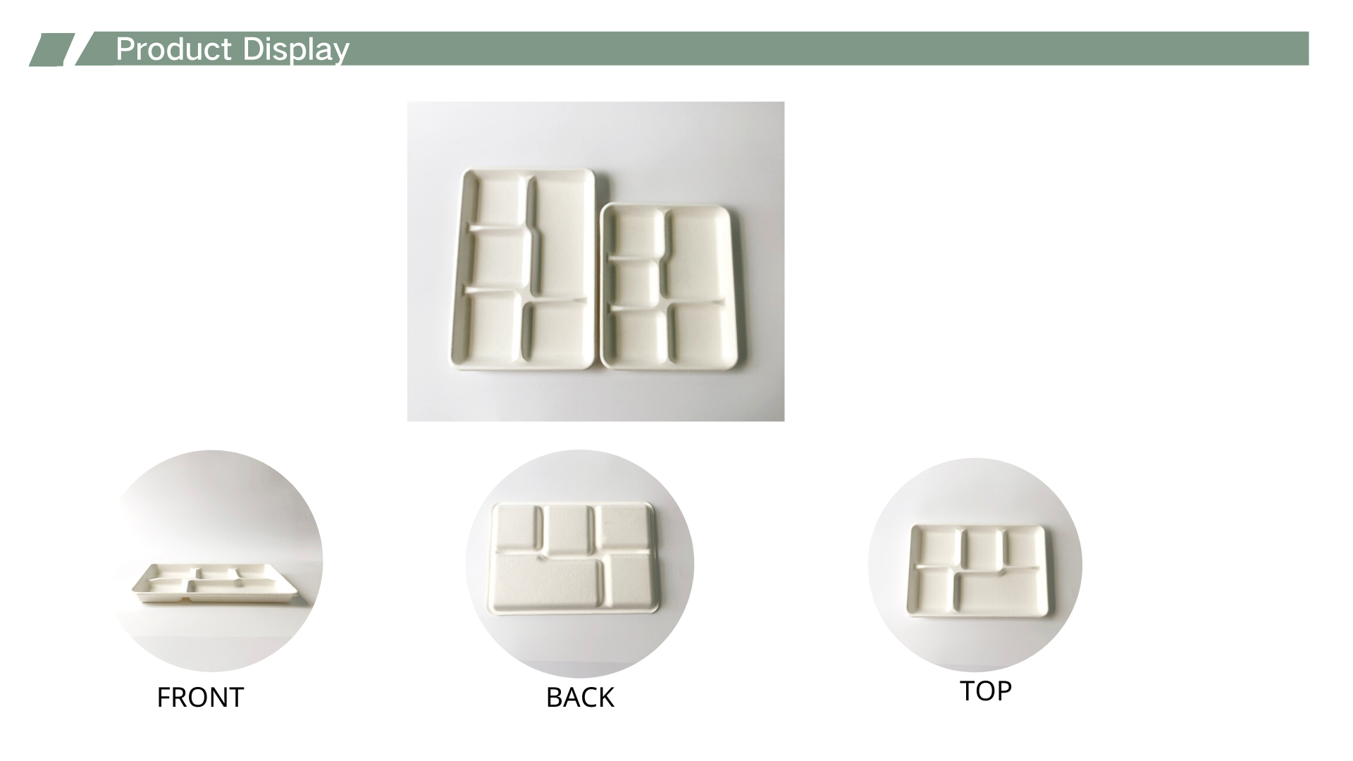 5 compartment bagasse plate