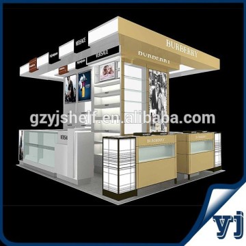 Square cosmetic display kiosk/mall cosmetic kiosk/shopping mall display kiosk