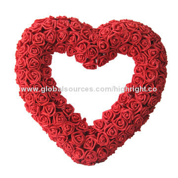 24-inch Valentine Heart Shaped Wreath