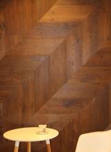 Chevron red oak flooring indoor