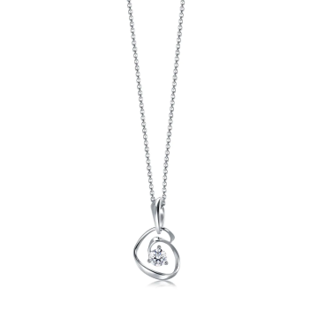 Intertwined Heart-Shaped 18K Lab Diamond Pendant Necklace