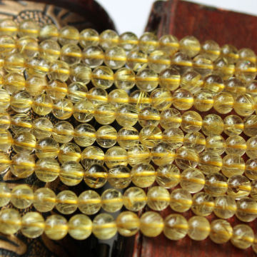 Alibaba gold supplier wholesale natural stone gold rutilated quartz bead for jewelry making