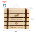 Custom Pine Wooden Wine Crate Storage Gift Box
