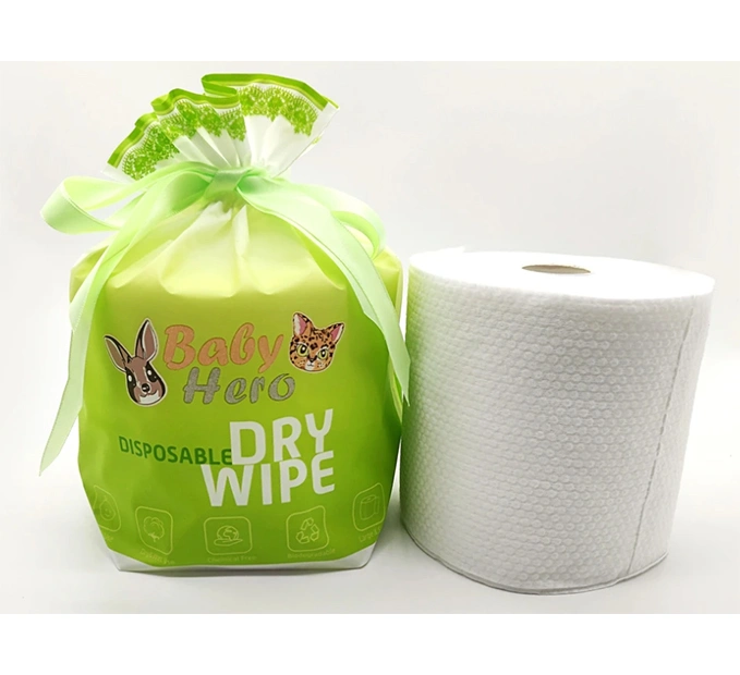 100% Bamboo Fabric Disposable Personal Cleaning Wipes Nonwoven Dry Towels