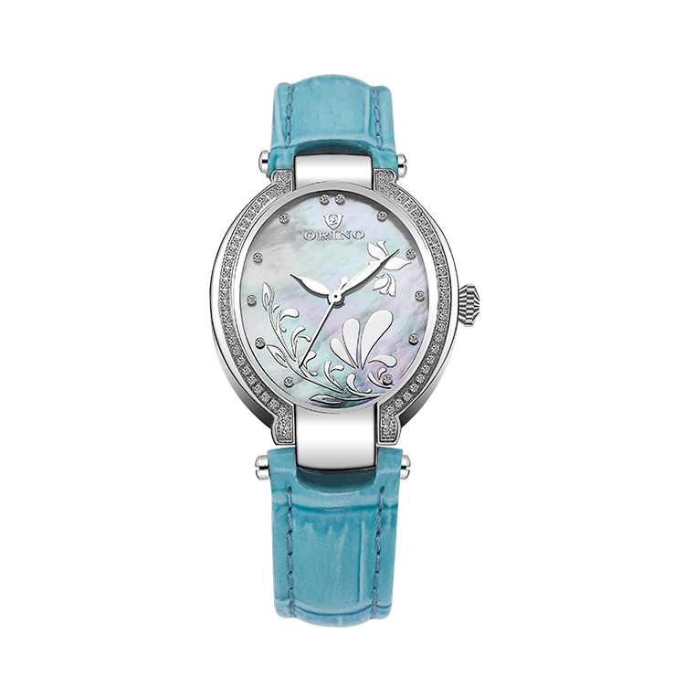 Oval shape gem-set bezel Jewelry watch