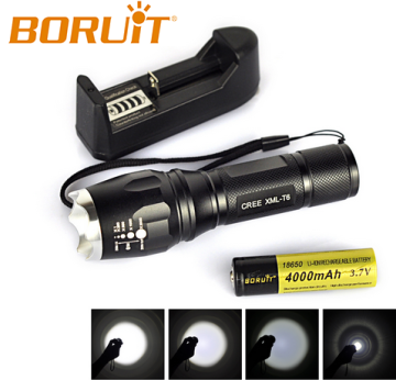 Boruit Zoom Aluminum Material LED Flashlight