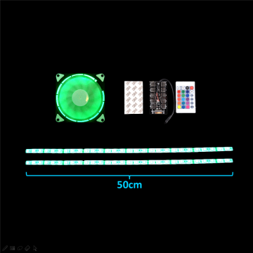 Ultra Silent Cooling Fan With LED Light Strip