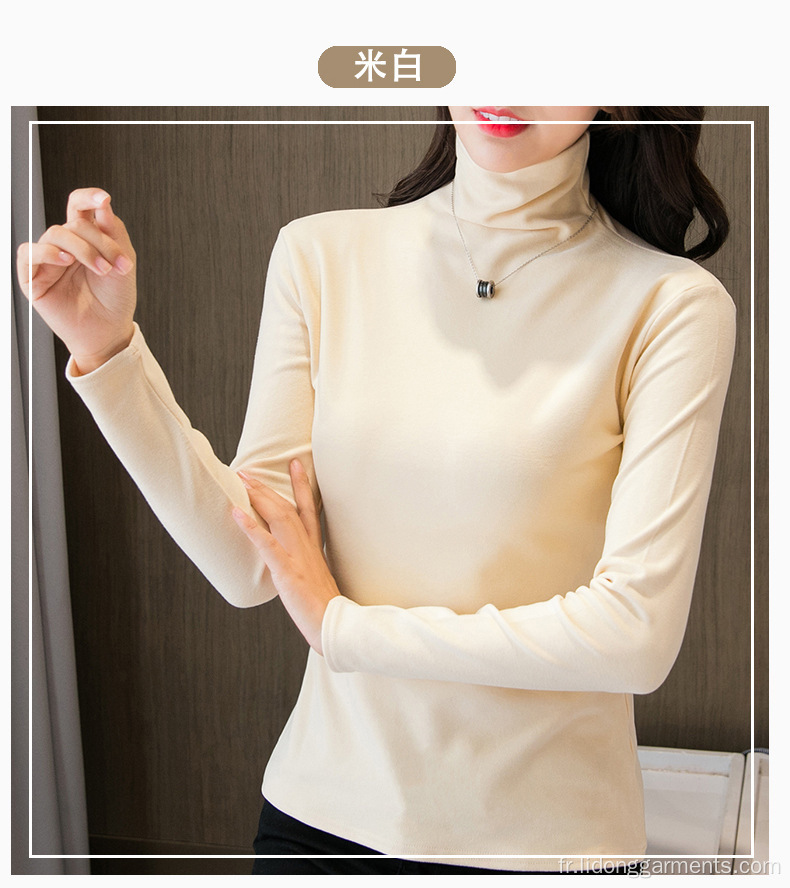 Chemise de base intégrée de l'automne féminine Nouveau tricoté