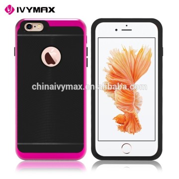 Hard back phone cover for iphone 6 plus soft tpu case