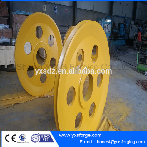 customized alloy steel forged pulley wheel