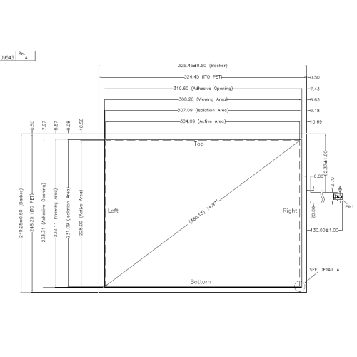 Panel táctil resistivo de 4 hilos AMT de 15 pulgadas 9543