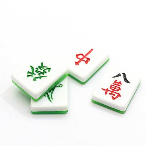 100 stks Hars Plaksteen Mahjong Tegels Voor Crafting Miniatuur Chinese Mahjong Hars Cabochons DIY Scrapbooking Craft Accessoires