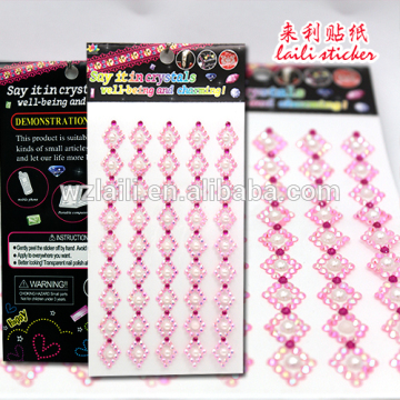 heart and round shape Rhinestone stickers with quality certificate