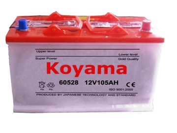 60528 DIN 105ah 12V Dry Charged Vehicle Battery
