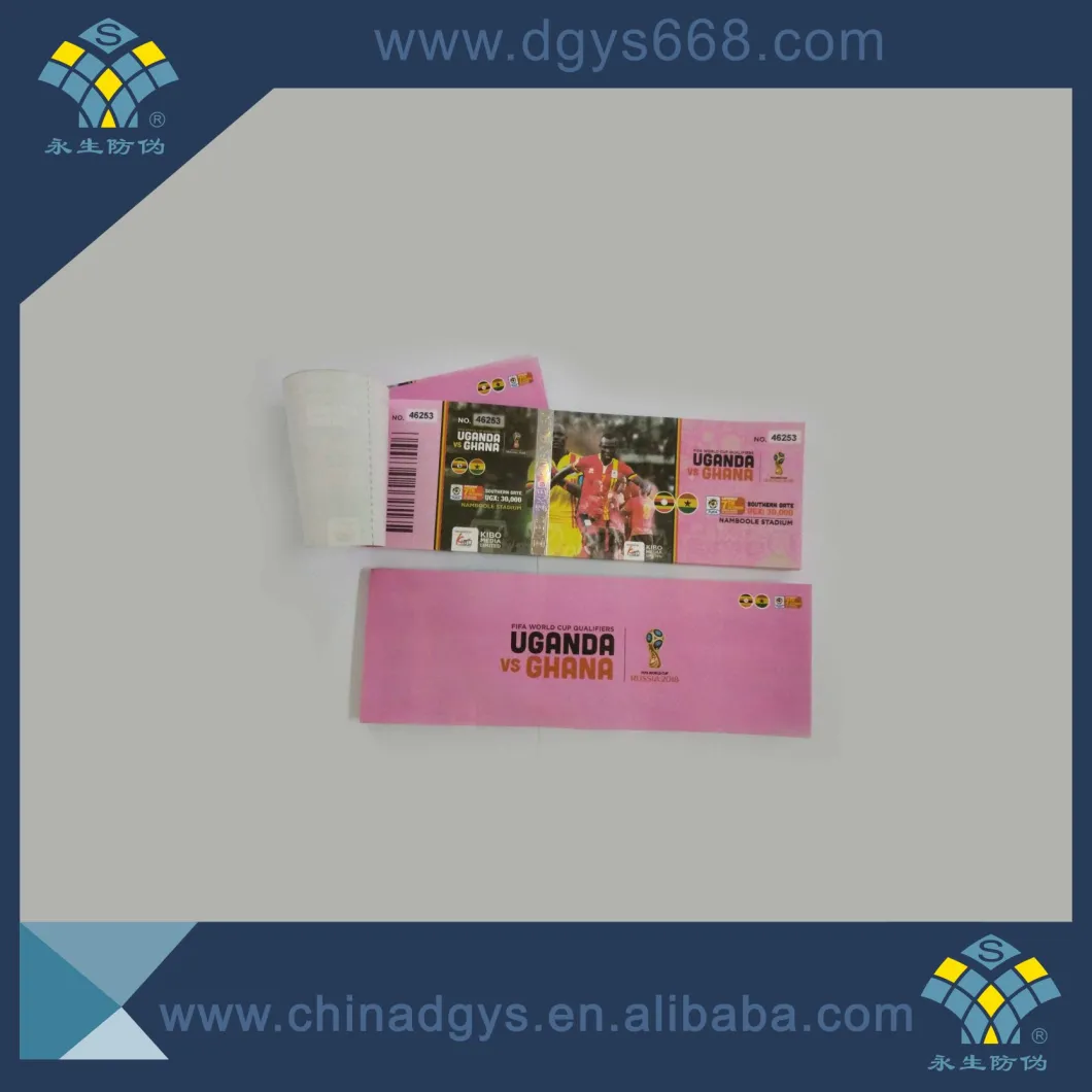 Customized High Quality Invisible Number Embossing Pattern Hot Stamping Hologram UV Security Ticket Printing