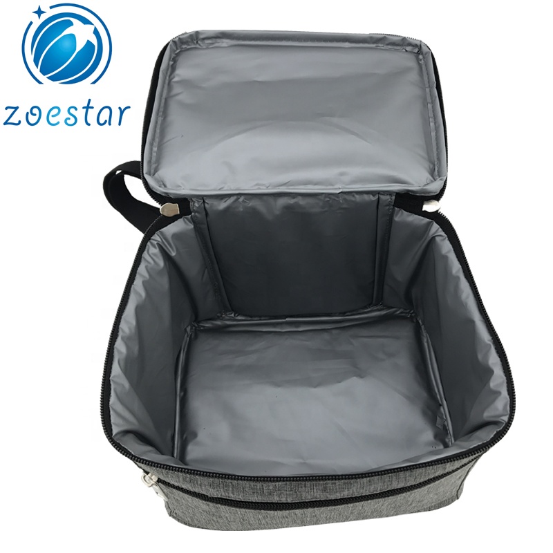 Portable Two Decks Insulated Lunch Backpack Food Lunch Container Holder Cooler Bag