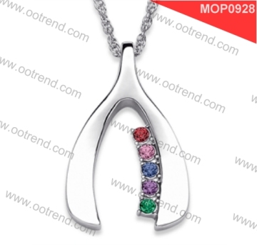 Stainless steel wish bone gay pride jewelry