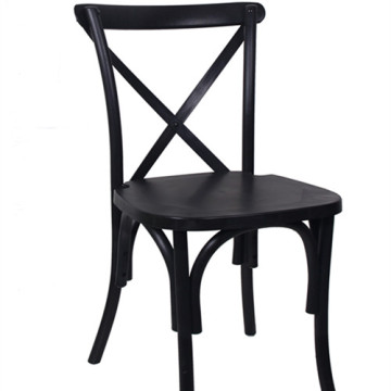 black stakable crossback chair