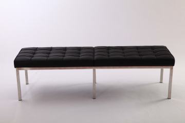 Knoll black leather bench