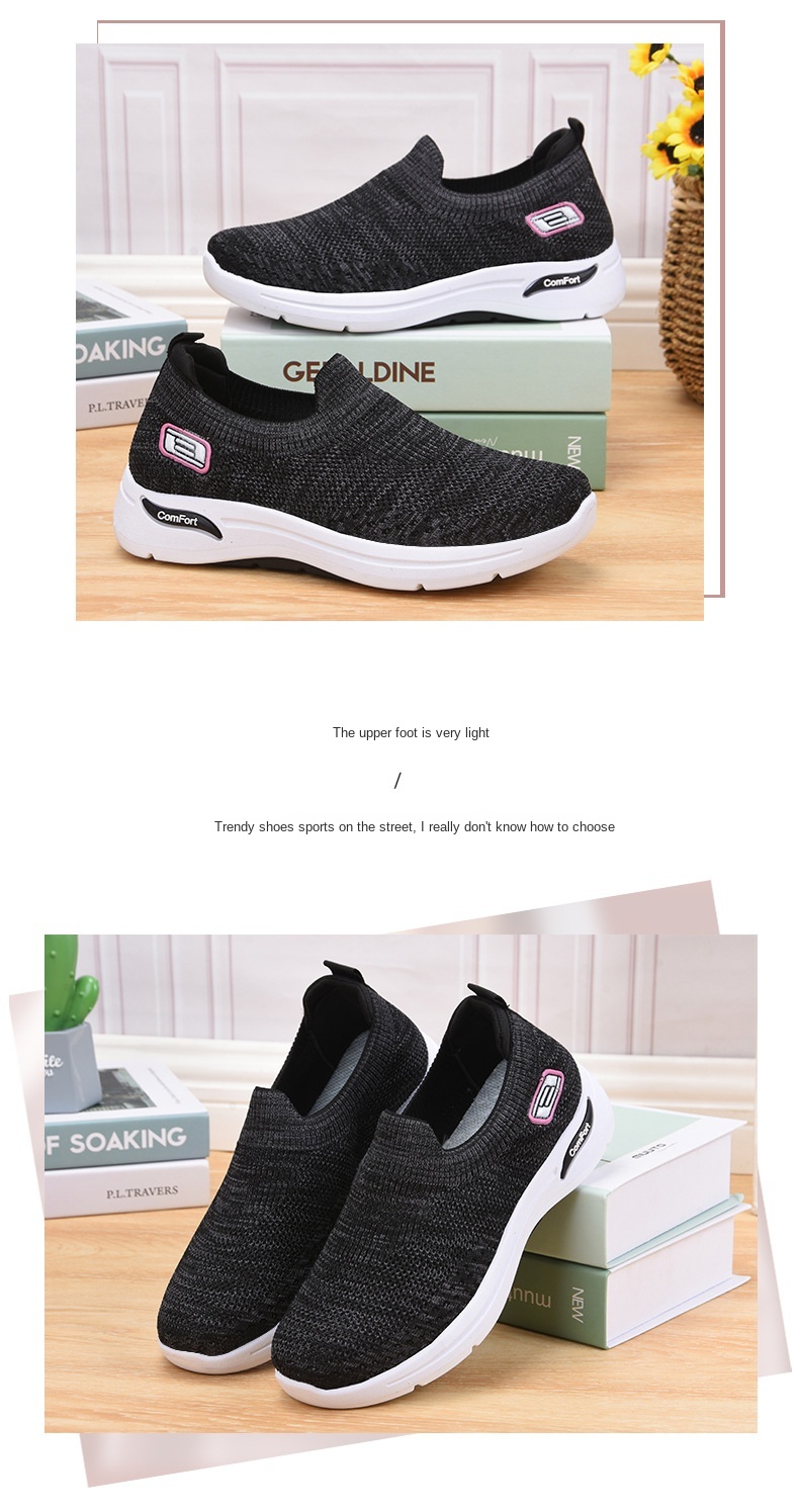 36-41 female Lightweight knitting Casual Walking Shoes Breathable Athletic Fitness Jogging Tennis Racquet Sport Running Sneakers