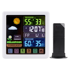 Wireless Digital Weather Station with Outdoor Sensor for Temperature and Humidity Forecast