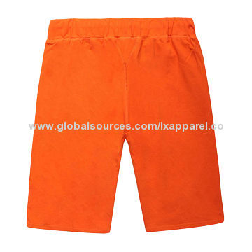 French Terry Men's Casual Shorts In Orange Color