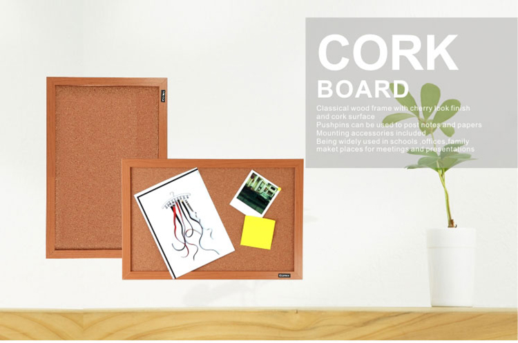 Comix 30*45/45*60/60*90cm Wood Frame Cork Surface Combo Board for meetings& presentations