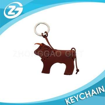 Manufacture Cheap Animal Custom Leather Keychain