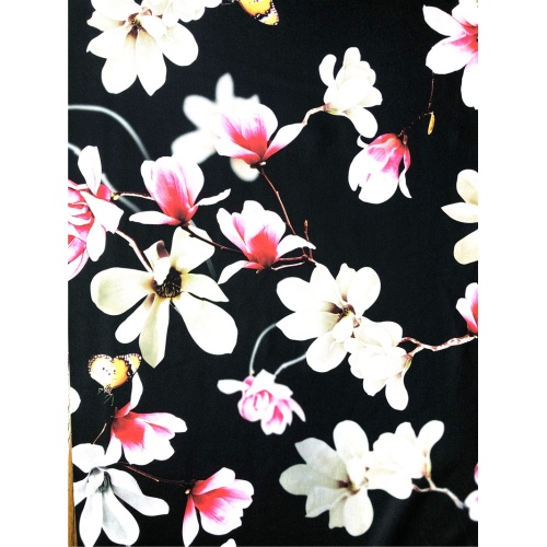 Fashion Paper Printing Poliester DTY Single Jersey Fabric