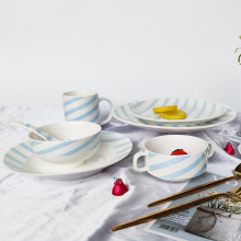 new design wholesale blue plate serving plate plate set