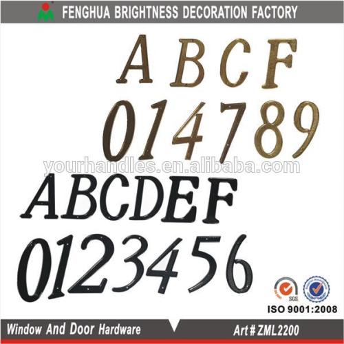 4" Brass/Silver/Black zinc alloy metal letters and numbers