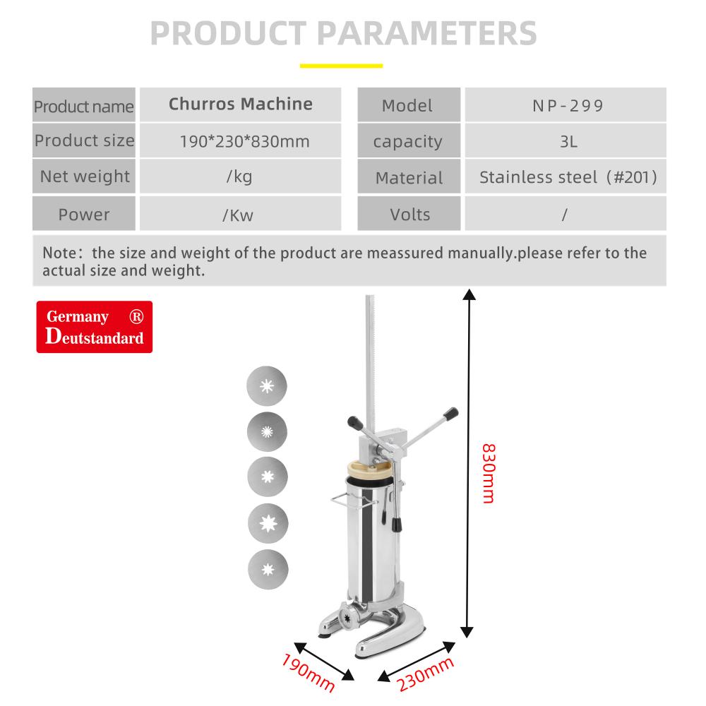 churros machine with capacity 3L churro maker manual