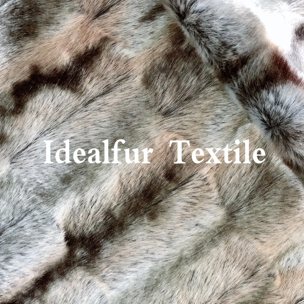 Embossed Luxury Synthetic Fur/Strip Printing Faux Animal Fur