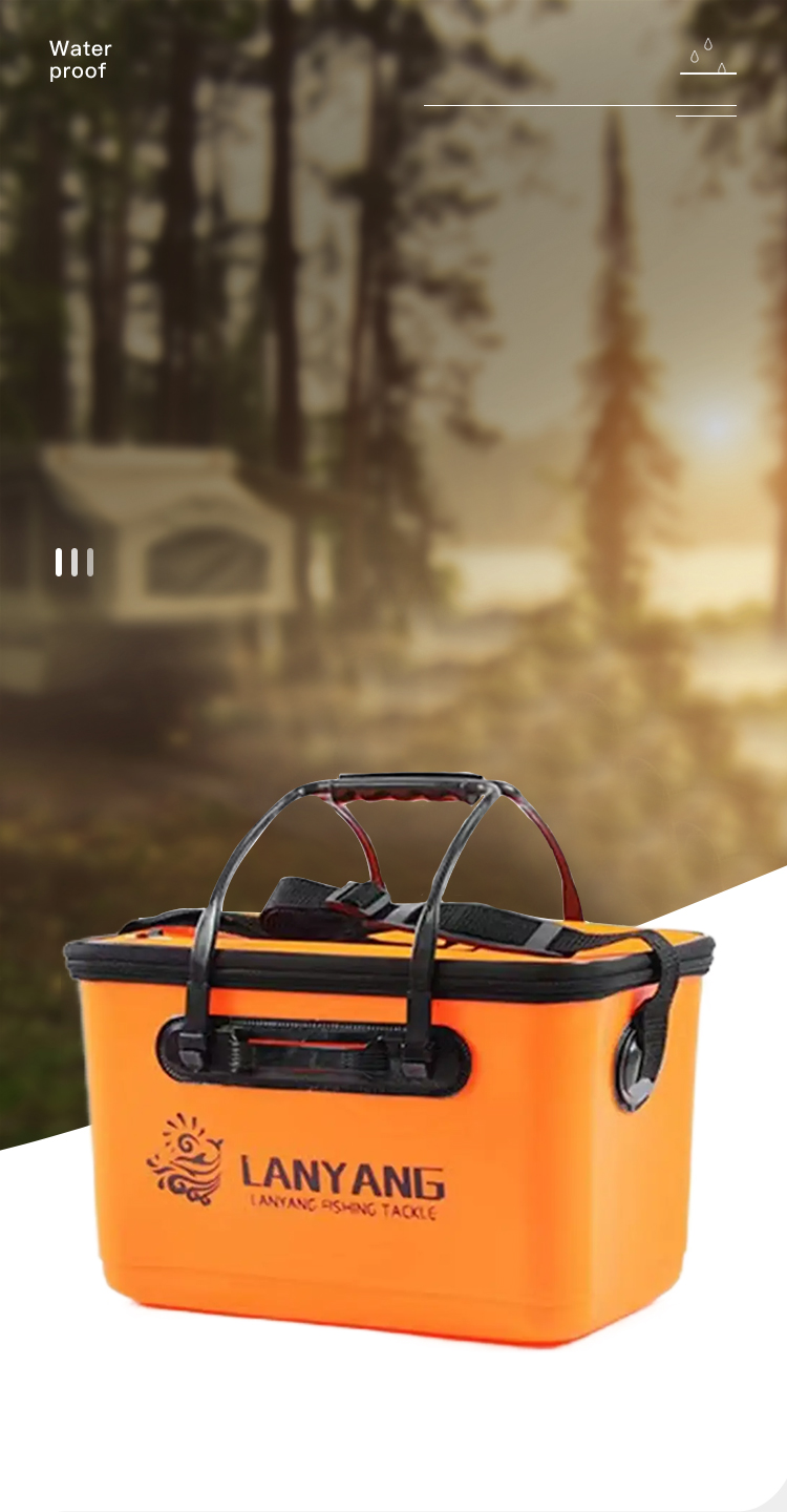 New Design Folding Fishing Bucket With Handle EVA Fishbox Outdoor Water Box Packing Live Fish Bucket Thickened Fishing Tank Fish