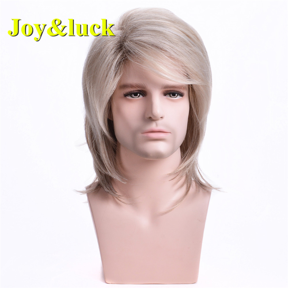 wholesale Silver Grey male Hairstyle for mens Daily party or cosplay wig man straight men wigs short Natural synthetic hair wigs