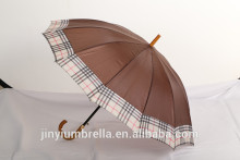 caffee color shaped 16 ribs straight umbrella super large straight umbrella
