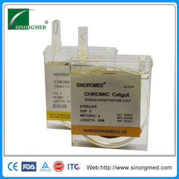 CE ISO Approved Absorbable Veterinary Surgical Suture Catgut 0