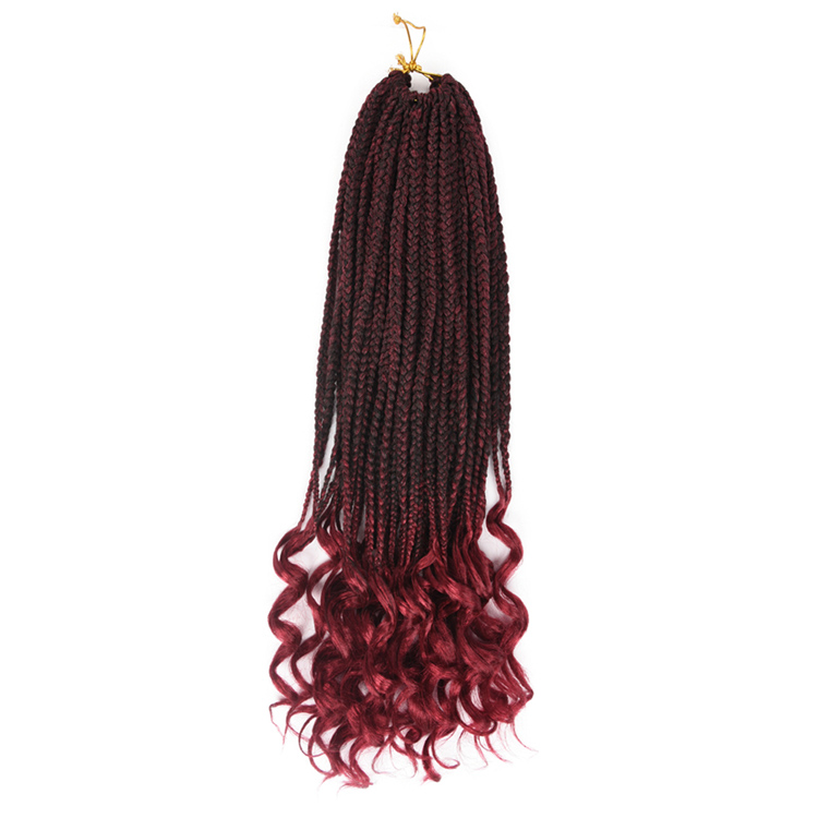 24 in 22 strands  hair ombre box braid 100% premium crochet synthetic fiber braid hair