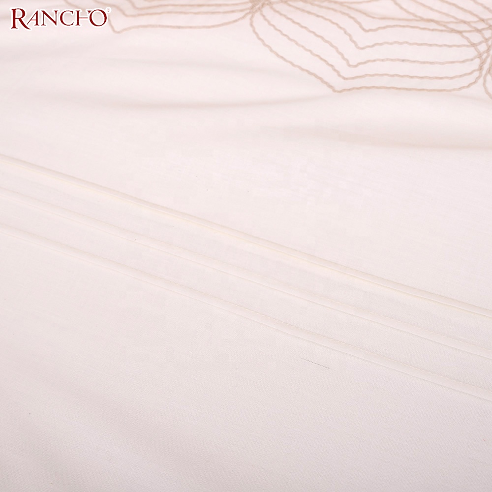 New design 100 % cotton home embroidery winter quilted bed sheet bedding set queen size