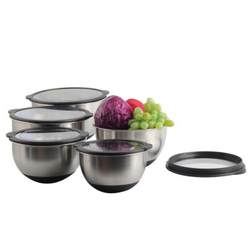 Stainless steel mixing bowl with Transparent lid