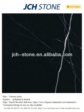 Chinese black marble nero margiua (Black Marquina) marble slabs