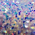 Tessuto per indumenti ricamato con paillettes iridescenti in velluto fantasia