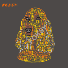 Yellow Dog Iron On Rhinestone Design for T-Shirt