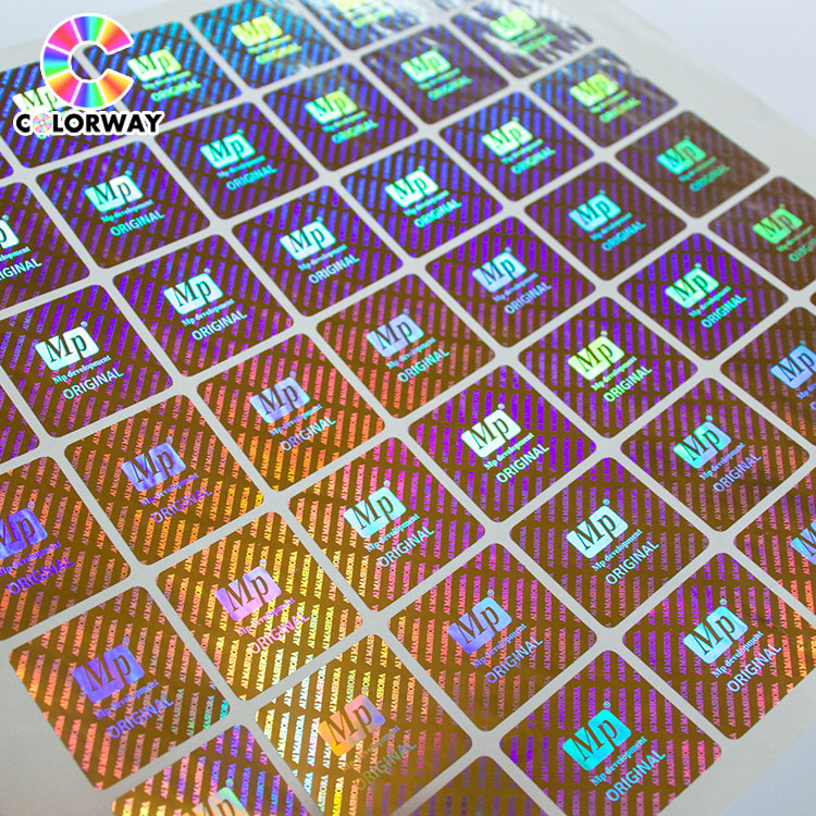 custom genuine 2 layers 3d rainbow/silver/gold self adhesive holographic label,hologram sticker,lamination holographic film