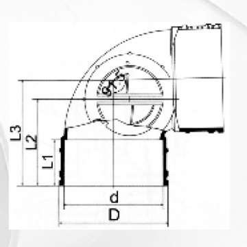 Din Drainage Upvc Elbow90 ° Боковая дверь серого цвета