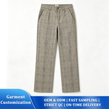 Vintage Karierte Hose mit weitem Bein
