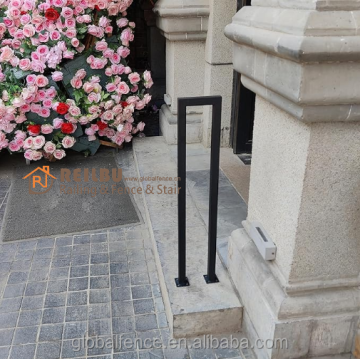 Reilbu U-Shaped Top Mount Tube Railing: 1-Step Staircase Metal Handrail with Pickets